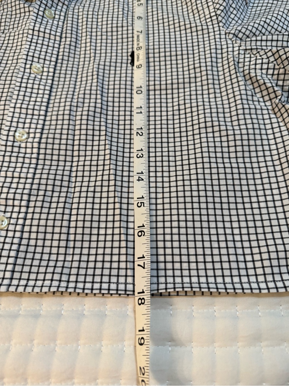 Upcycled Ralph Lauren Black & White Windowpane Cotton Button-Down Shirt - Picture 7 of 9